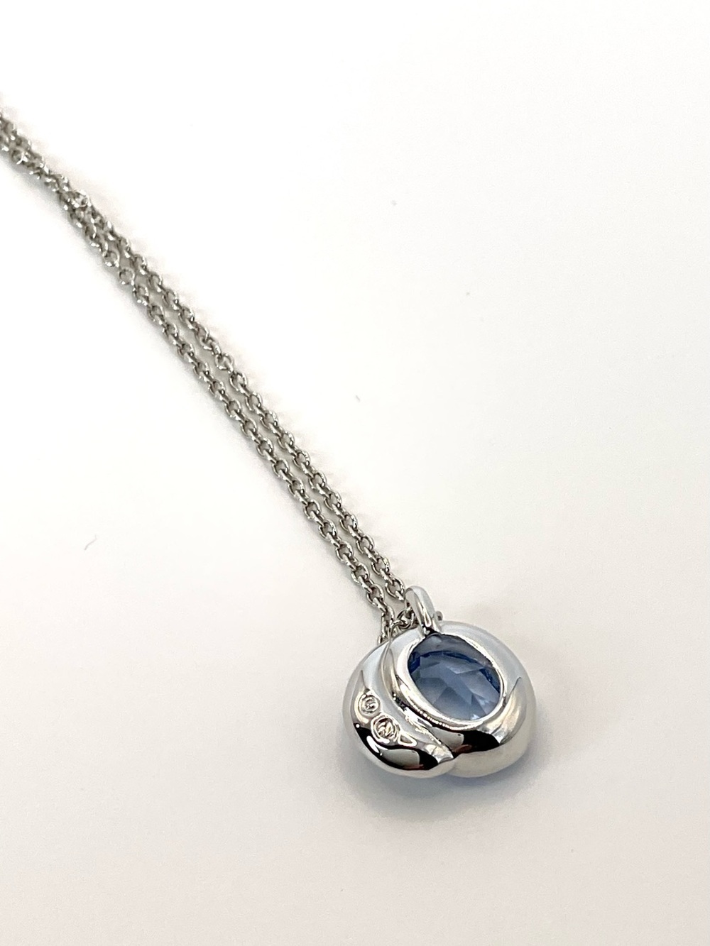 Swarovski Silver Sapphire Blue Pendant Necklace - Picture 7 of 9